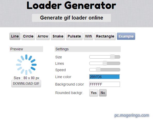 読み込み中の画像を作成 ダウンロード出来るwebサービス Loader Generator Pcあれこれ探索