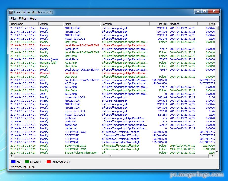 詳細過ぎるぞ Windowsのファイルをリアルタイム監視できるフリーソフト Free Folder Monitor Pcあれこれ探索