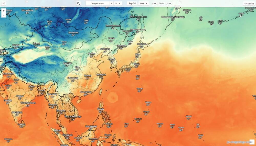 世界中の天気が分かる 気温や風速 雨の様子を世界地図に表示してくれるwebサービス Dark Sky Maps Pcあれこれ探索