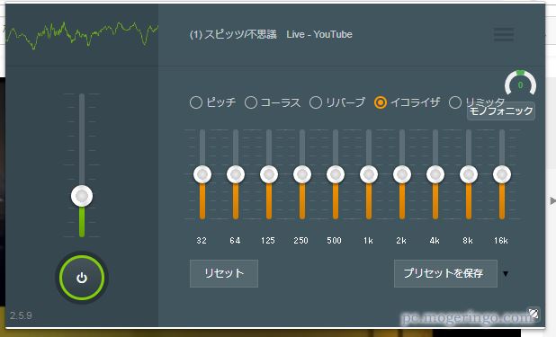 Chromeの音質を改善 イコライザーで音質を調整できるchrome拡張機能 オーディオチャンネル Pcあれこれ探索