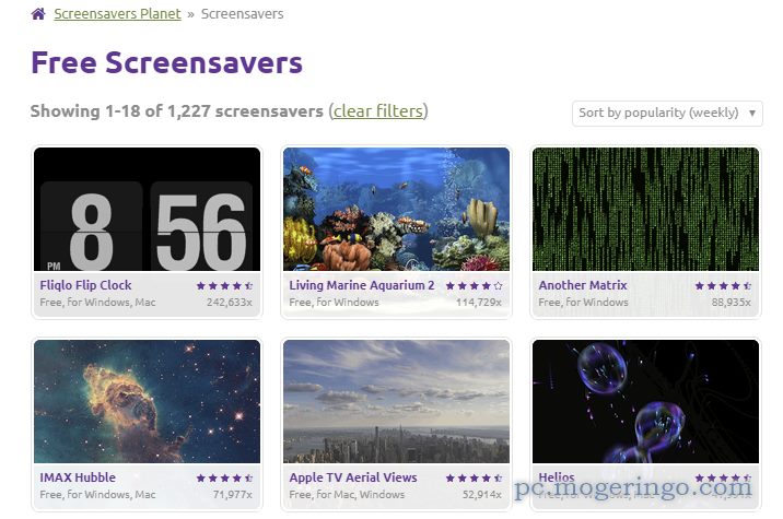 面白い 美しいスクリーンセーバを沢山ダウンロードできるwebサービス Screensavers Planet Pcあれこれ探索