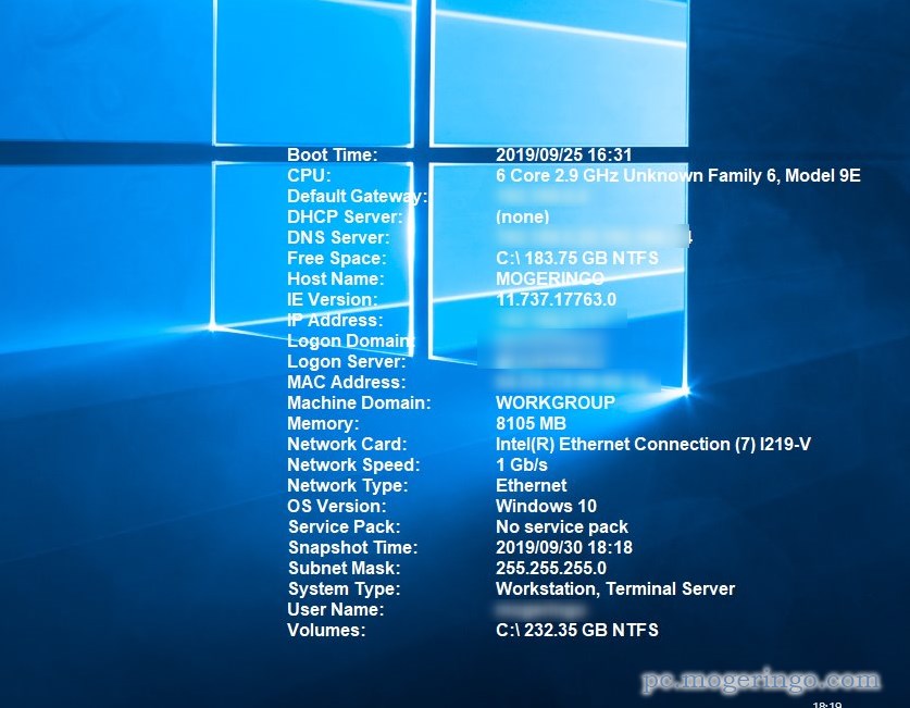 Pc情報をデスクトップ背景に表示してくれるフリーソフト Bginfo Pc