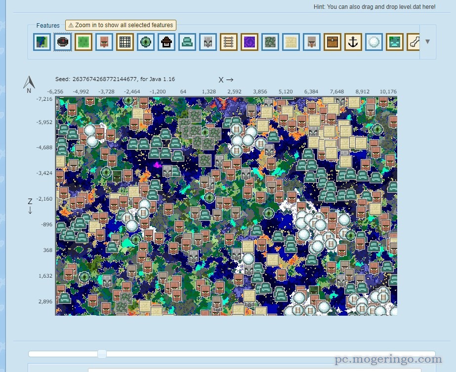 マインクラフトのシード値を検索できる 村や炭鉱を探せるwebサービス Seed Map Pcあれこれ探索