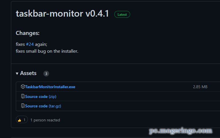 タスクバーにオシャレにCPUやメモリ使用量などリソースモニターを表示するソフト 『taskbar-monitor』