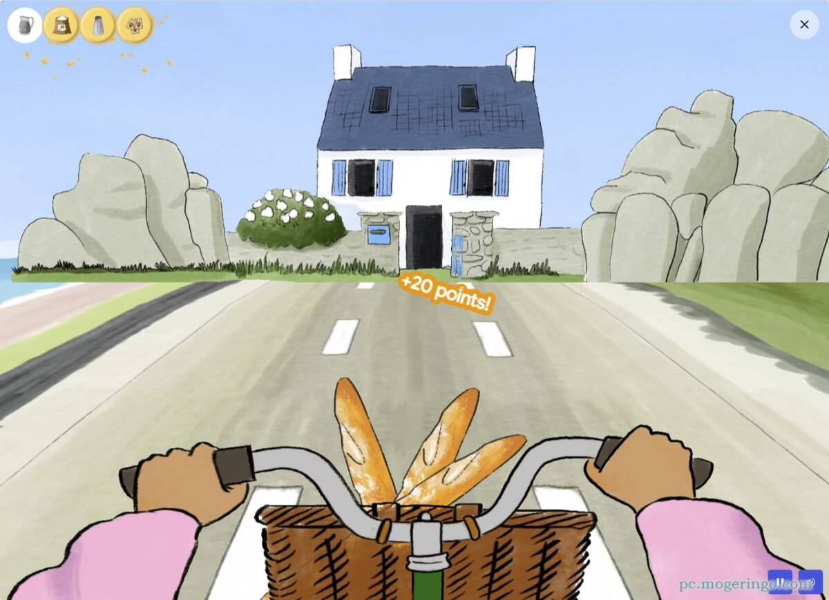 自転車で街中を駆け抜ける爽快なWebゲーム 『Baguette Sprint』