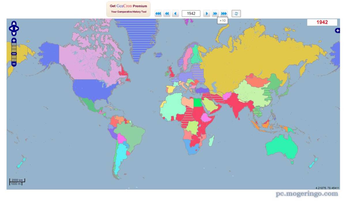 紀元前3000年前から現在の歴史を世界地図で見れるWebサービス 『GeaCron』