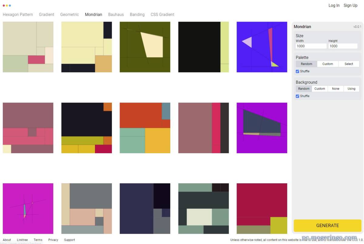 いろんなパターン画像が手軽に作れるWebサービス 『more.graphics』