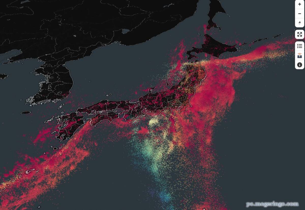 60万件の地震発生を3D空間で再現、震源をリアルタイム配信するWebサービス 『Japan EQ Locator』