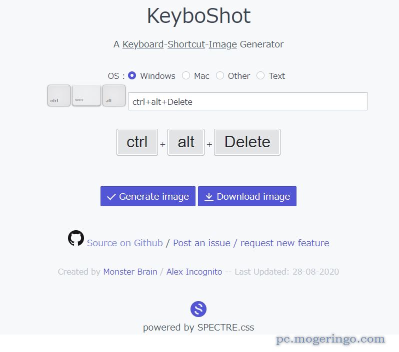 ショートカットキーを紹介する時に便利な画像を生成するWebサービス 『KeyboShot』