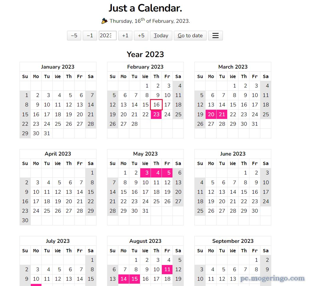 休日や予定をマーカー、年間カレンダーを印刷できるWebサービス 『Just a Calendar』