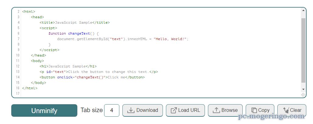 コピペで使える!! HTMLやCSS、JSを綺麗に整形するWebサービス 『Unminify』
