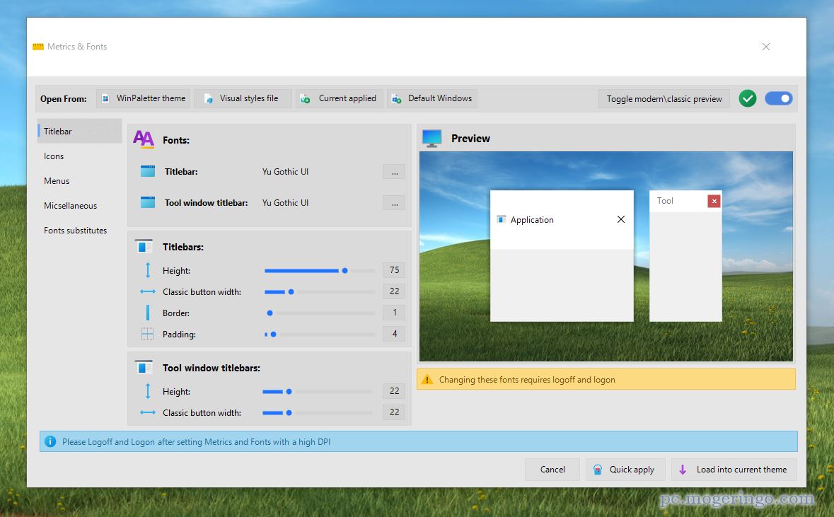 Windows10/11の外観を自由自在にカスタマイズできるソフト 『WinPaletter』