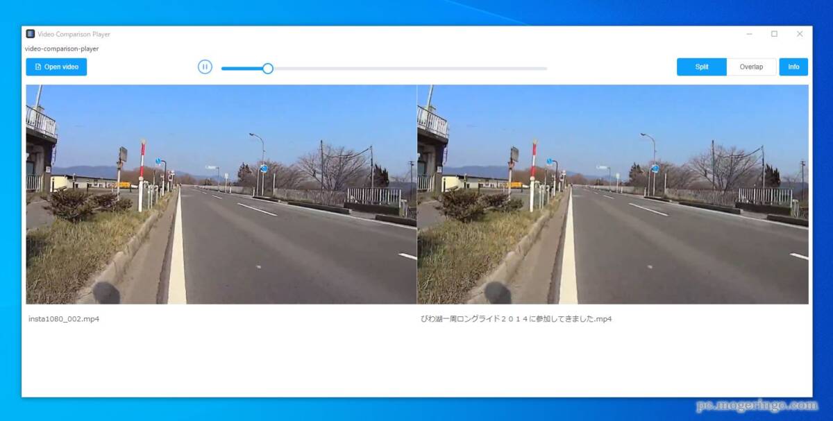 2つの動画を同時再生して画質を比較できるソフト 『Video Comparison Player』