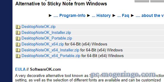 デスクトップに気軽に付箋メモを貼り付けれるソフト 『DesktopNoteOK』