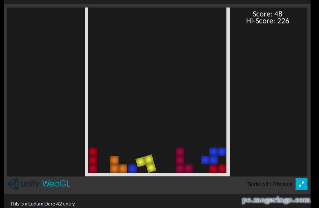 物理計算されたテトリスが遊べるWebゲーム 『Tetris with Physics』