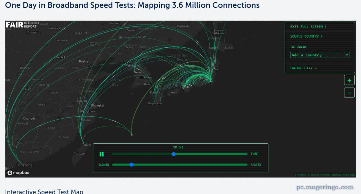 24時間のネット速度計測を可視化したWebサービス 『Interactive Speed Test Map』