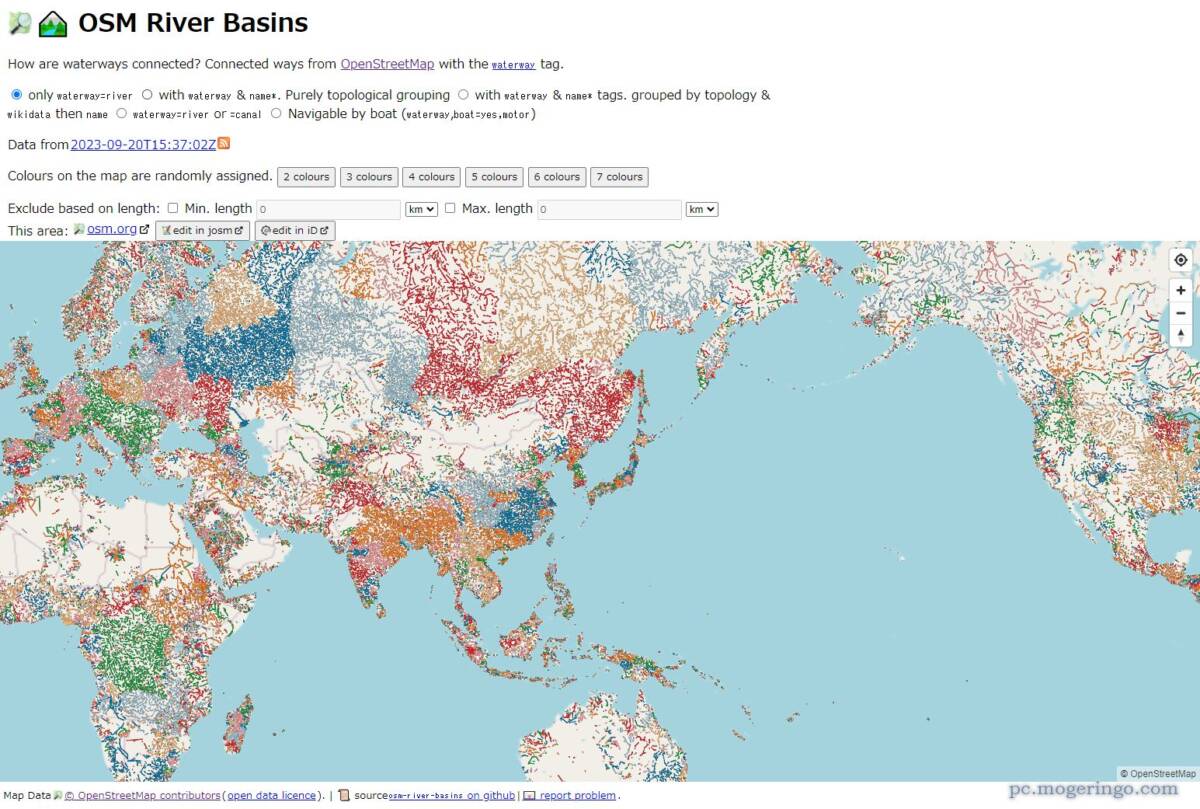 世界中の河川を可視化した興味深いWebサービス 『OSM River Basins』