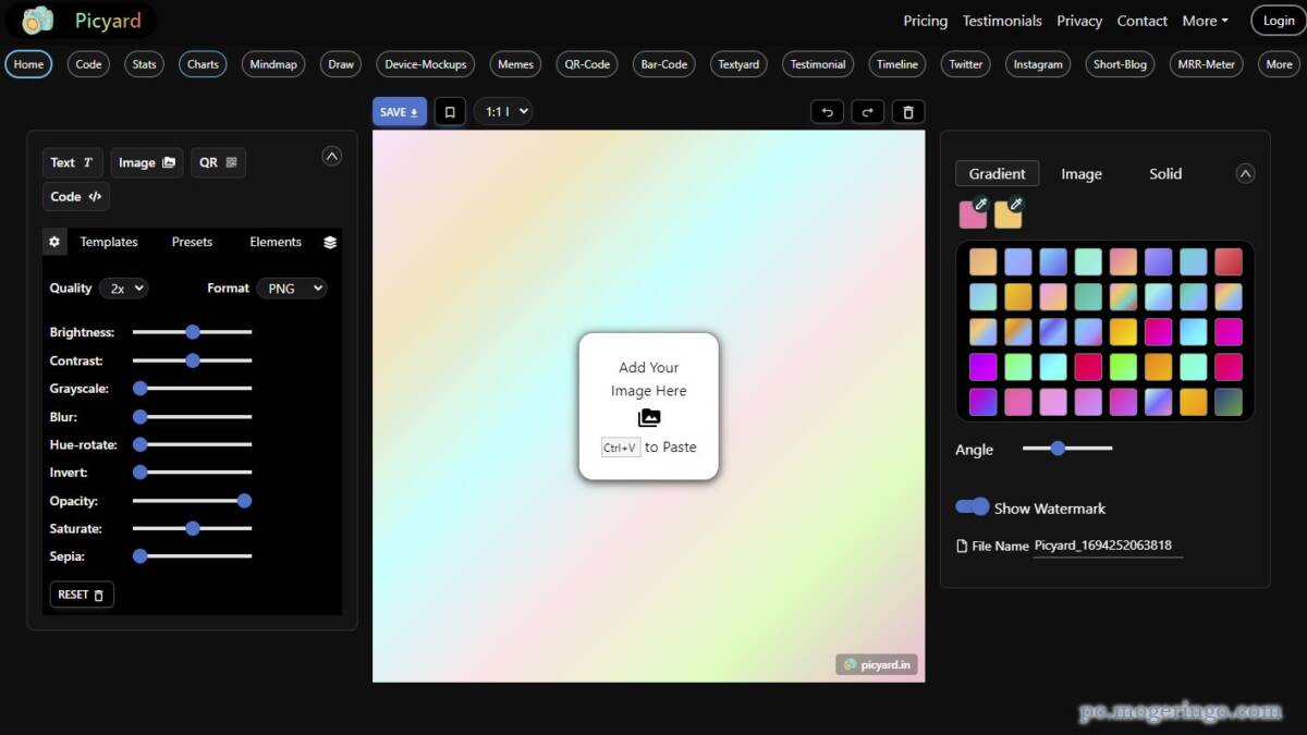 画像加工、QRやマインドマップなど色んな画像を美しく仕上げれるWebサービス 『Picyard』
