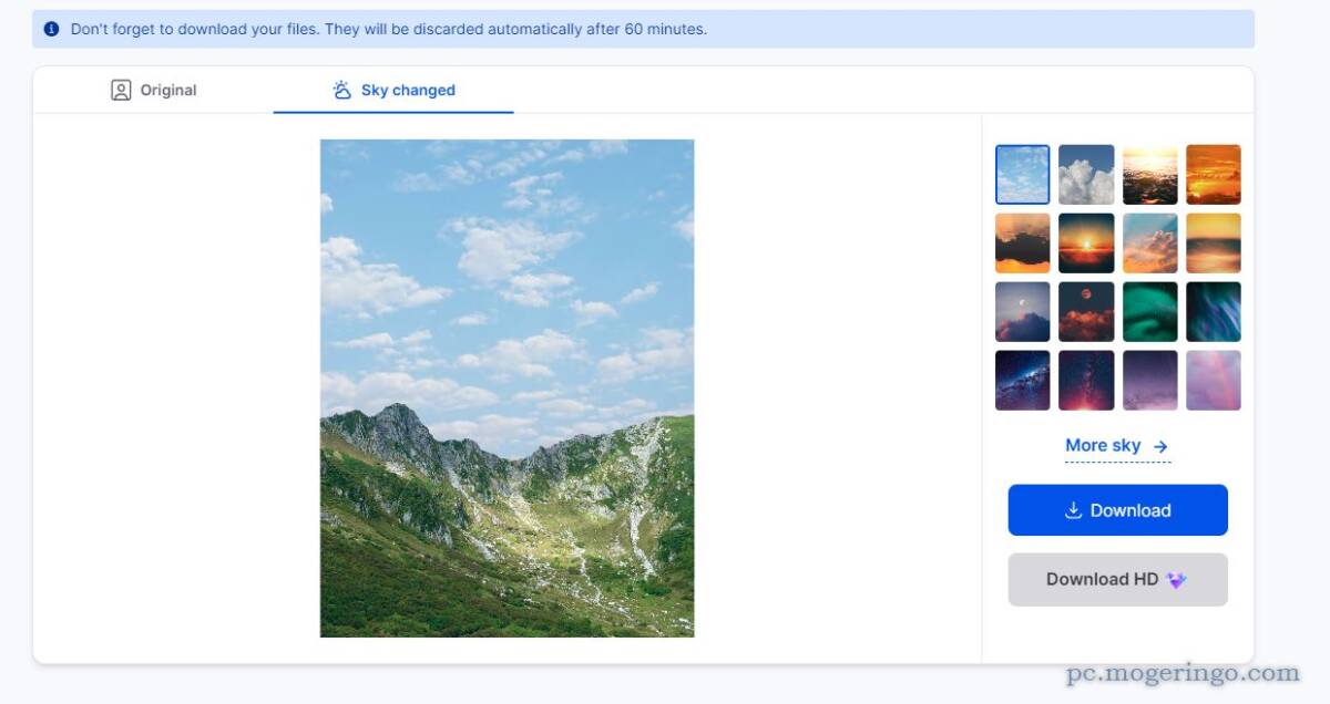 写真の空を自由に変更、アカウント不要で無料で使えるWebサービス 『SNAPEDIT』