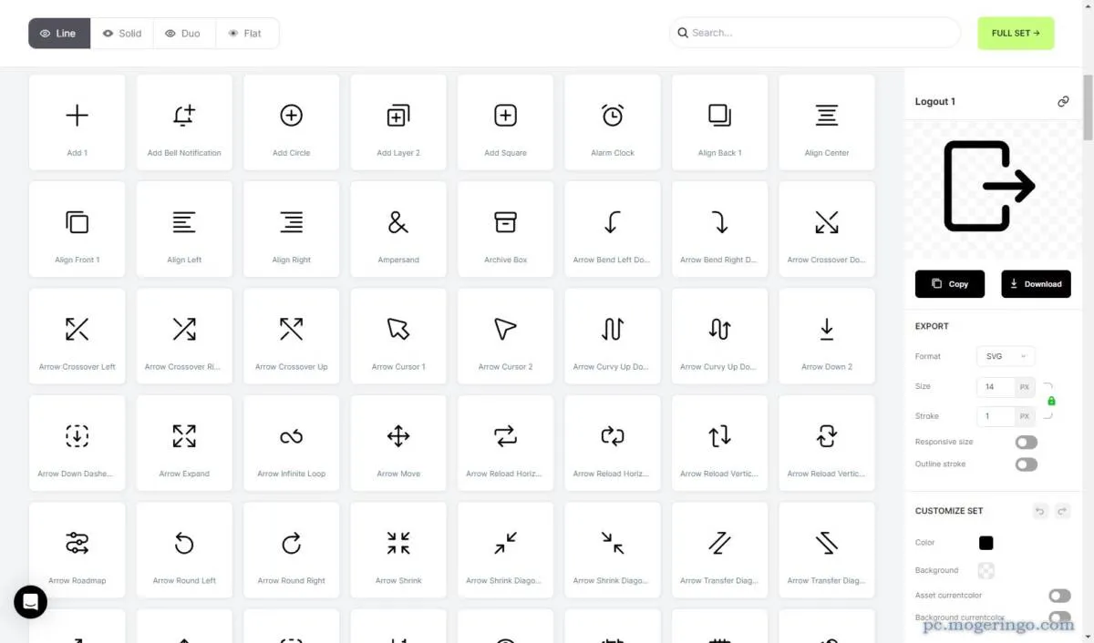 無料で4000個のアイコンをカスタマイズしてダウンロード可能なWebサービス 『4,000 Free Open Source UI Icons』