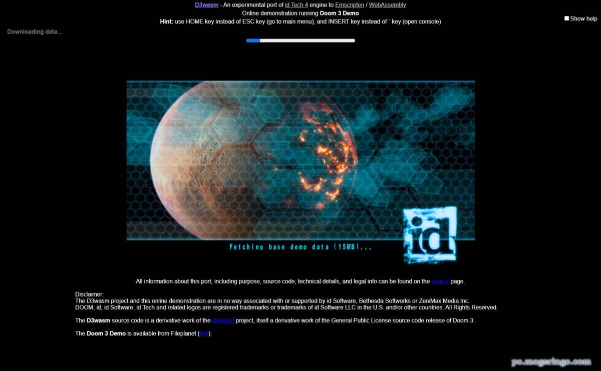 あの名作Doom3がオンラインWebで遊べるWebサービス 『d3wasm』