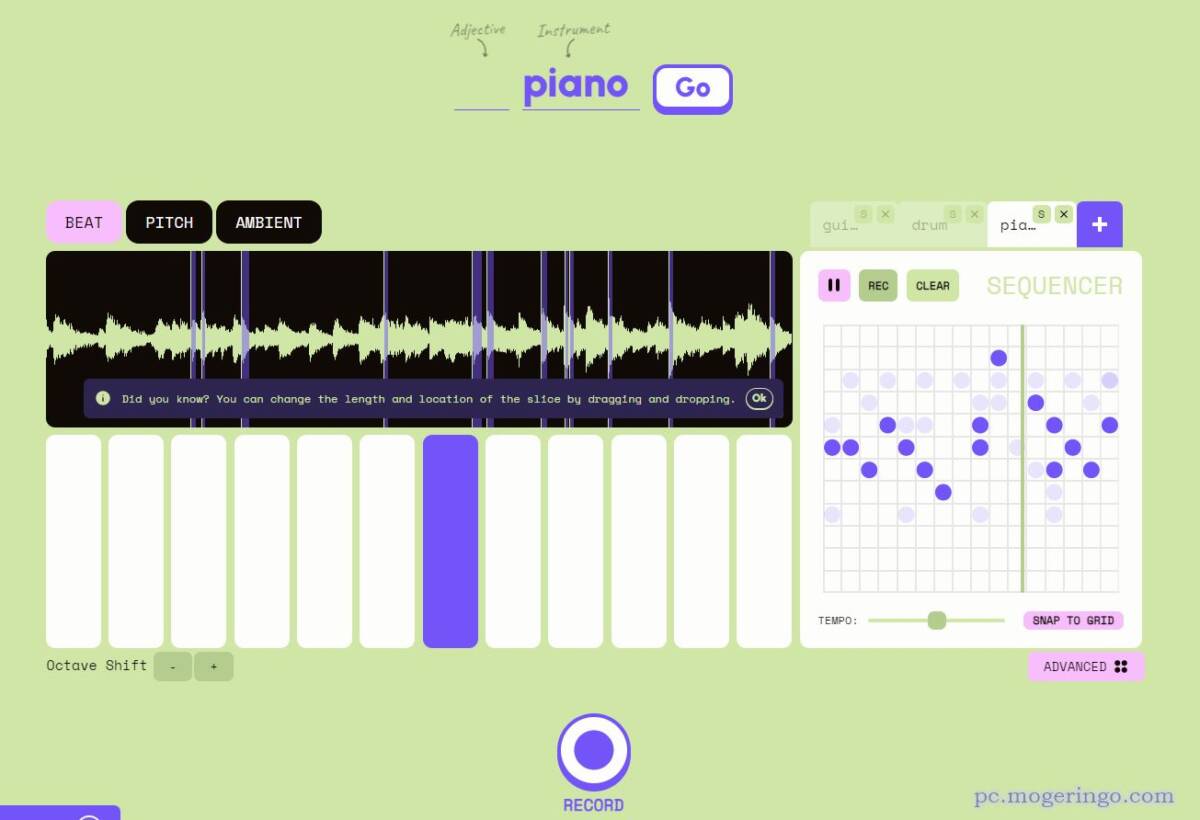 楽器の音をAIが生成、組み合わせて音楽も作れるWebサービス 『Instrument Playground』