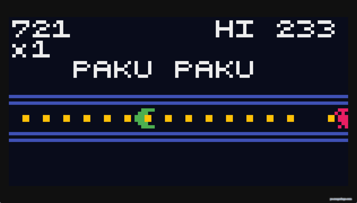 激ムズのパックマン!? 1本道だけのパックマンが遊べるWebゲーム 『PAKU PAKU』
