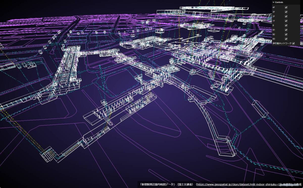 新宿の地下ダンジョンを3Dで可視化したWebサービス 『Shinjuku Station Indoor』