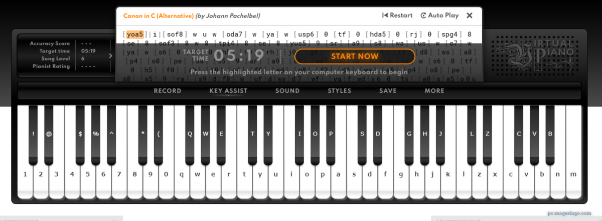 楽曲豊富!! アシスト機能付きで本格的ピアノ演奏ができるWebサービス 『Virtual Piano』