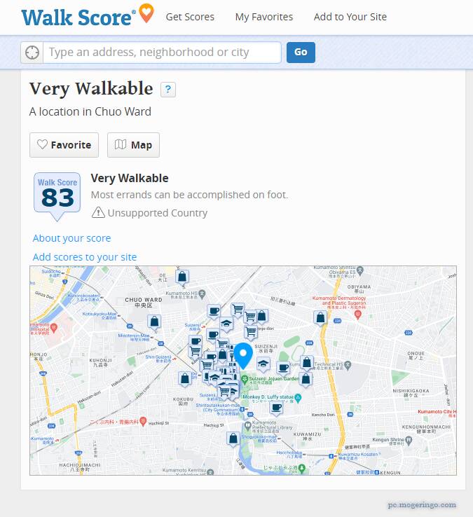 歩きやすさを数値化、住みやすさを計測できるWebサービス 『Walk Score』