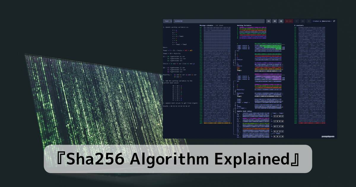 暗号化の仕組みがちょっとだけ分かるかも知れないWebサービス 『Sha256 Algorithm Explained』