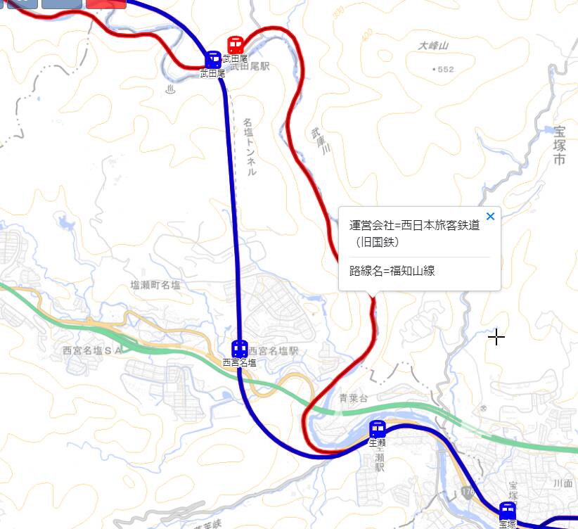 全国の鉄道の軌跡、廃線になった軌跡を表示するWebサービス 『open-hinata』
