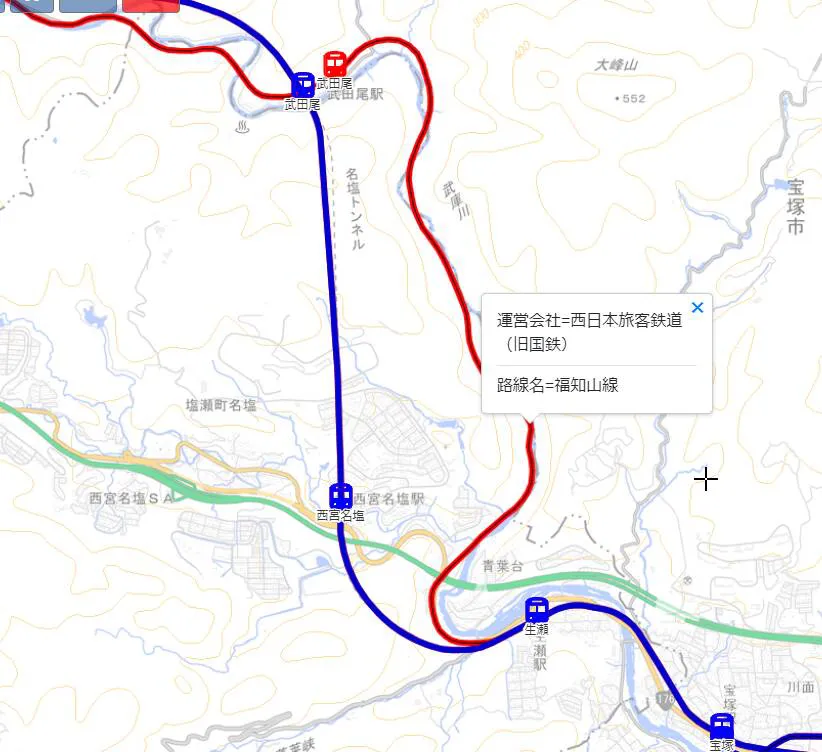 全国の鉄道の軌跡、廃線になった軌跡を表示するWebサービス 『open-hinata』