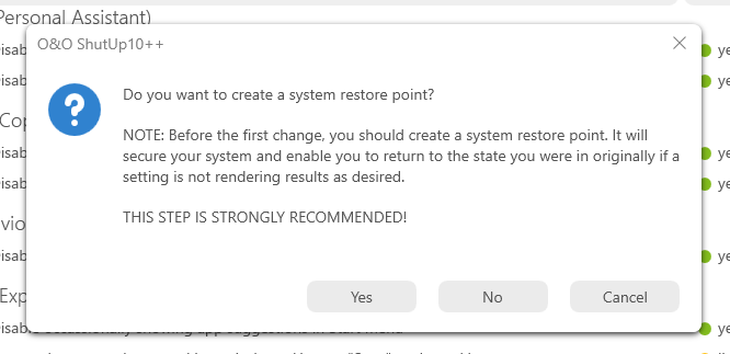 Windows10、11の標準機能を無効化できるPC上級者向けソフト 『O&O ShutUp10++』