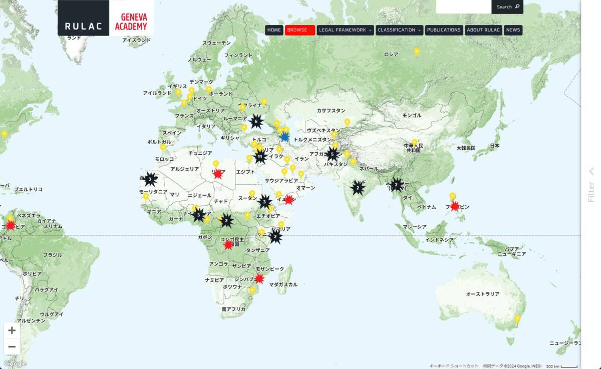 世界中の紛争をマッピングするWebサービス 『Rulac』