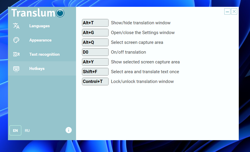 画面内の指定領域の文字をOCRでリアルタイム翻訳するソフト 『Translumo』