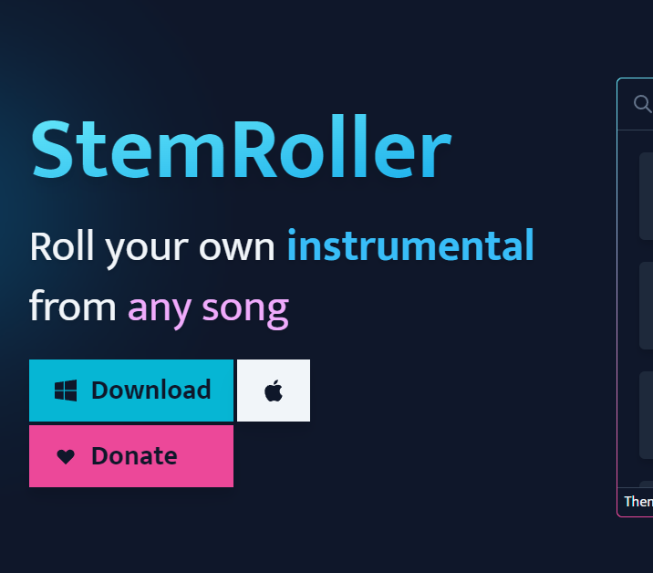 音源からボーカル、ドラムなどパートごとに音を分離できる無料オープンソースソフト 『StemRoller』