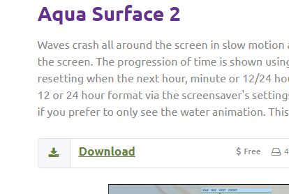 美しい水面を眺めれるスクリーンセーバー 『Aqua Surface 2』