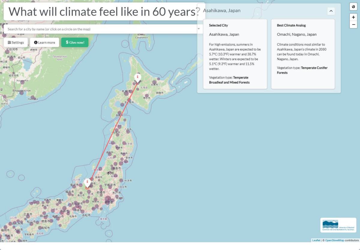 60年後の天候を予測してくれるWebサービス 『CityApp』