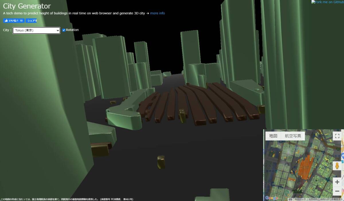 リアルタイムに3D都市を生成する技術デモが見れるWebサービス 『city-generator』