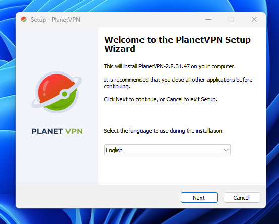 無料でインストール後すぐ使える5か国に接続できるVPNソフト 『Planet VPN』