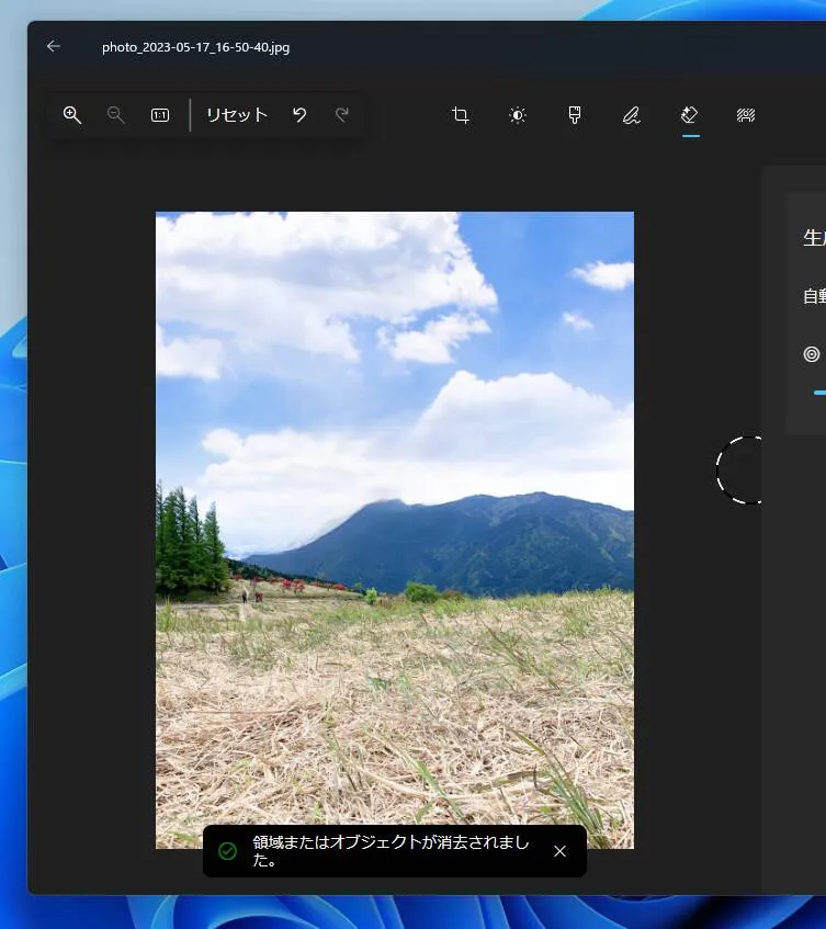 Tips】Windows標準の「フォト」で簡単に消しゴムマジック、背景除去が