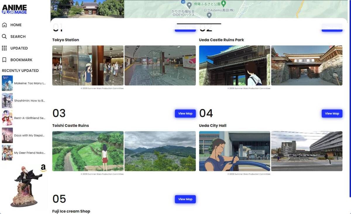 アニメの聖地、実在するシーンを検索できるWebサービス 『Anime Pilgrimage』