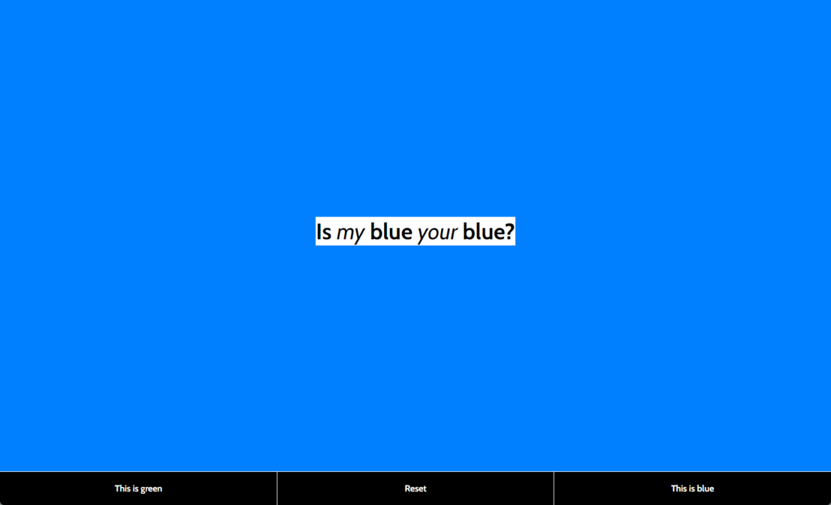 自分の色感覚を診断!! 青か緑かを答えるだけで診断できるWebサービス 『Is My Blue Your Blue?』