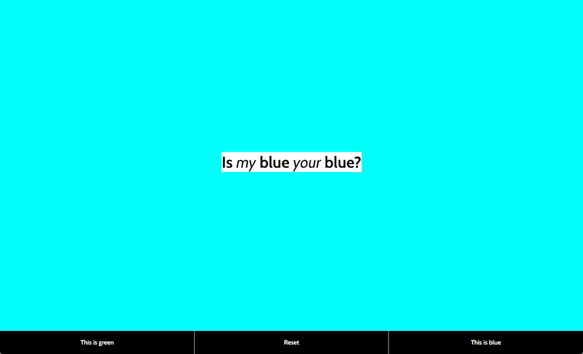 自分の色感覚を診断!! 青か緑かを答えるだけで診断できるWebサービス 『Is My Blue Your Blue?』