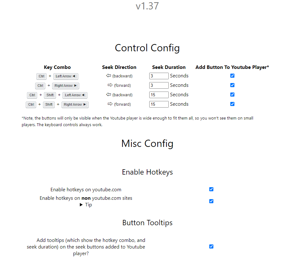 YouTube視聴をちょっと便利に、3秒や15秒シークするChrome拡張機能 『Controls for Youtube』