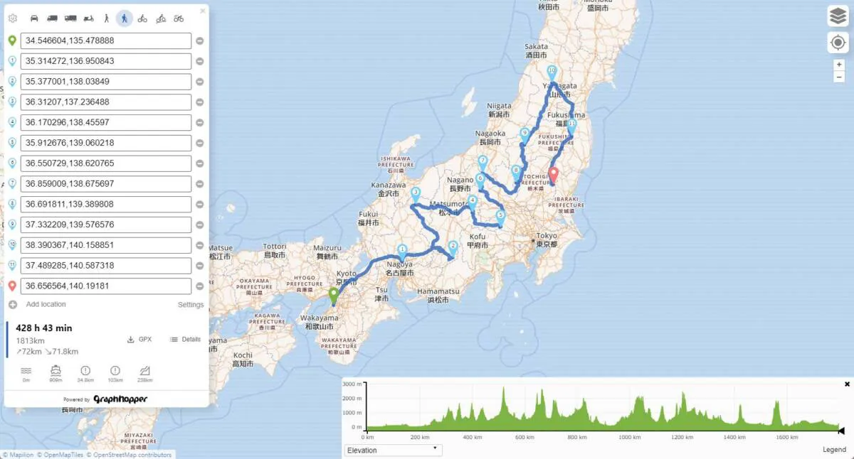 ビジネスやドライブに便利!! 複数地点もルート検索可能な使いやすいWebサービス 『GraphHopper Maps』