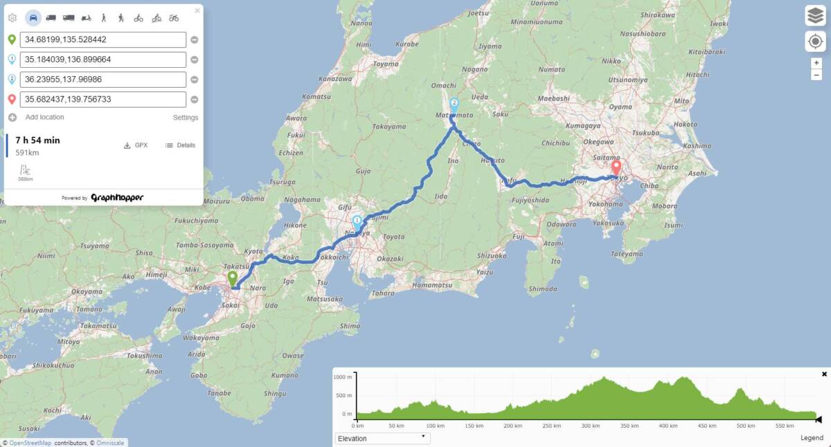 ビジネスやドライブに便利!! 複数地点もルート検索可能な使いやすいWebサービス 『GraphHopper Maps』