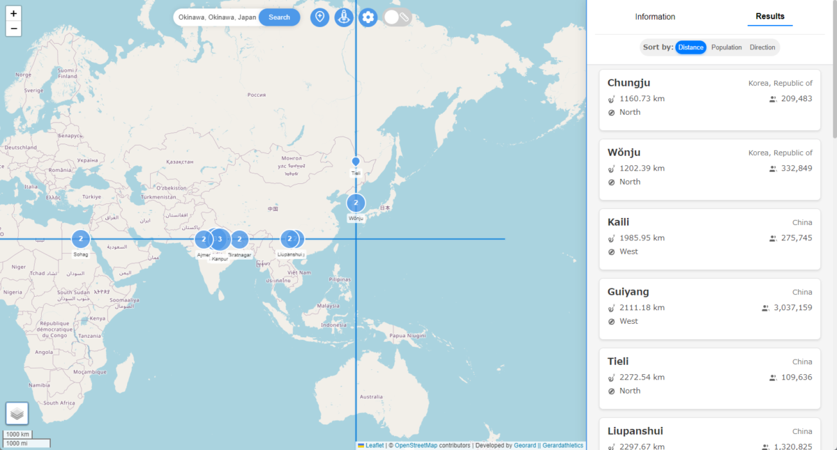 同じ経度・緯度の都市を発見できる面白いWebサービス 『LatLon Connect』