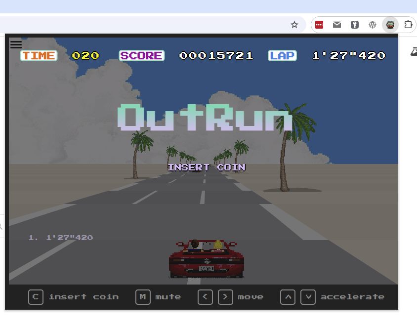 あの往年のゲームOutRunがChromeで遊べる拡張機能 『OutRun Offline Game』